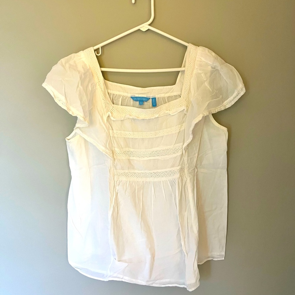 Draper James White Cotton Top